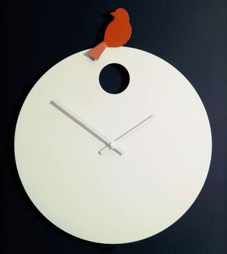 Dizajnové nástenné hodiny Diamantina & Domeniconi 394 orange Bird 40cm