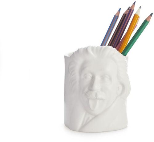 Balvi Stojanček na ceruzky Albert Einstein 27220, keramika, v.11,5 cm, biely