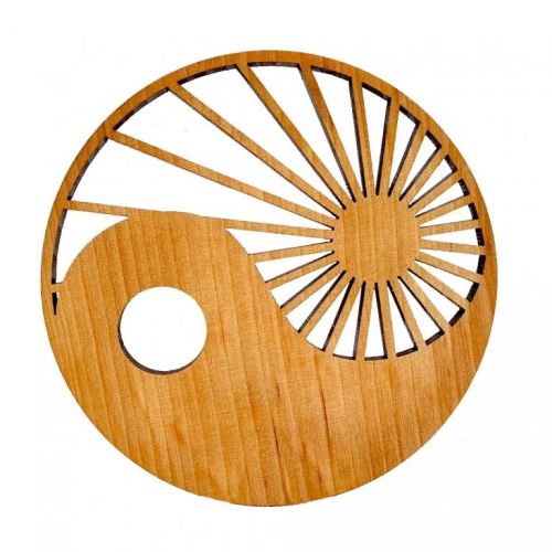 Podtácek AMADEA Drevený podtácok okrúhly jin-jang, masívne drevo, priemer 10 cm