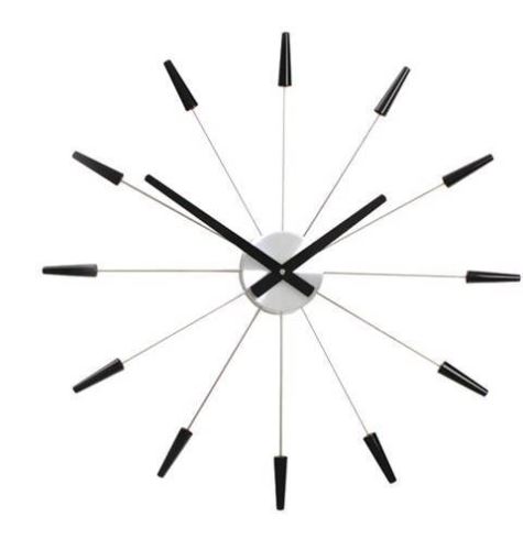 Dizajnové nástenné hodiny 2610zw Nextime PLUG INN čierne 60cm