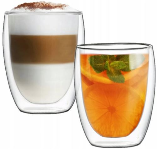 Poháre Ezystyle Latté, dvojstenné, 350 ml, set 2 ks