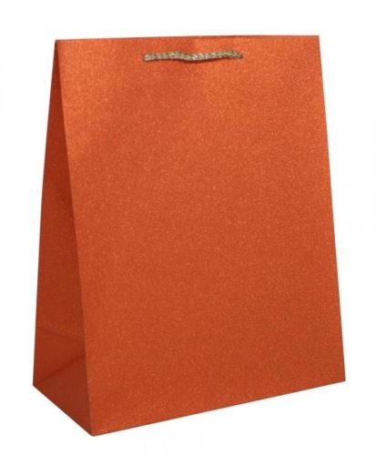 Darčeková taška Goba glitter stredná oranžová, 4043