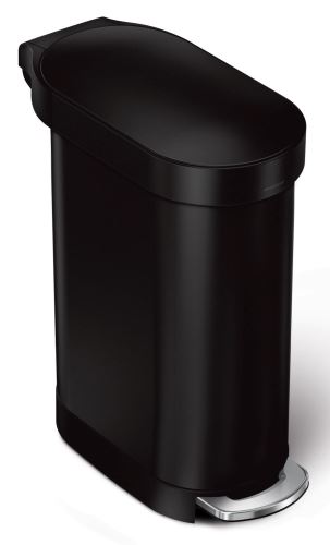Úzky pedálový odpadkový kôš Simplehuman Slim – 45 l, matná čierna oceľ