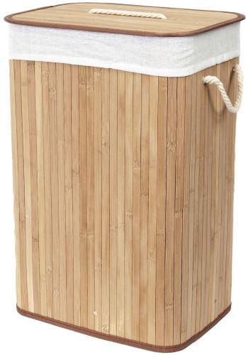 Koš na prádlo Compactor Bamboo - obdélníkový, přírodní, 40 x 30 x v60 cm