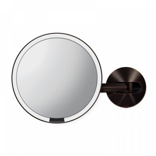 Kozmetické zrkadlo na stenu, Simplehuman Sensor, LED osvetlenie, 5x, sieťové, dark bronz oceľ