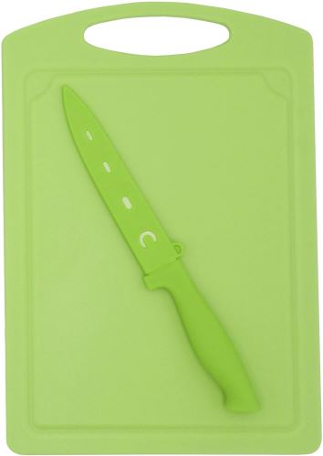 Krájacia doska STEUBER 29x20 cm s nožom na zeleninu, zelená