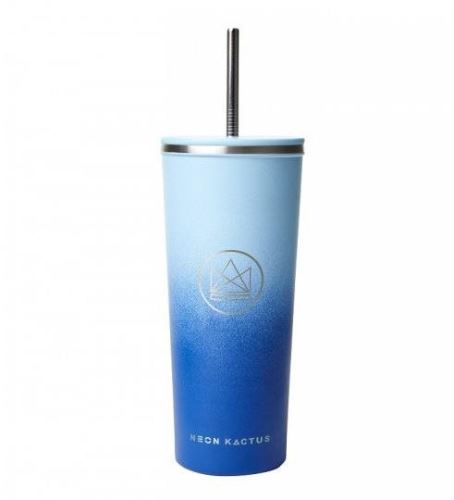 Dizajnový nerez pohár, 710 ml, Neon Kactus, modro-modrý