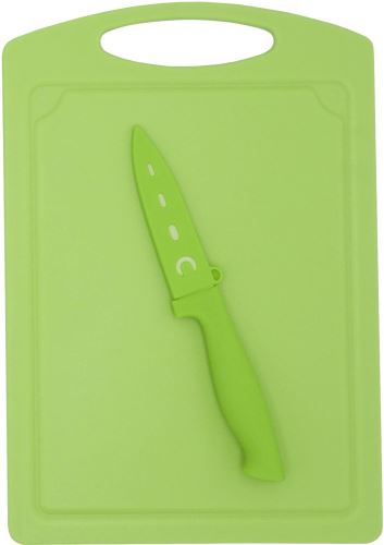 Krájacia doska STEUBER 29x20 cm s nožom na lúpanie, zelená