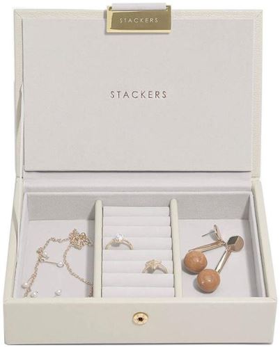 Škatuľka na šperky Stackers, Box na šperky Oatmeal Mini Lid | krémová