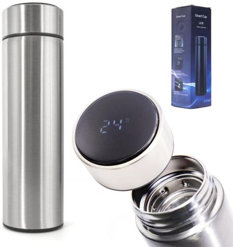 Termoska MG Smart Cup digitální termoska 500 ml, stříbrná