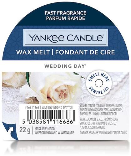 Vonný vosk YANKEE CANDLE Wedding Day 22 g, kvetinová vôňa, materiál sójový vosk, hmotnosť