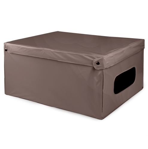 Skladacia úložná krabica s vekom Compactor SMART 4, hnedá PVC - 50 x 40 x 25 cm