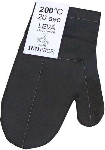 Chňapka H&D Kuchyňská rukavice, levá, černá, 30x19 cm