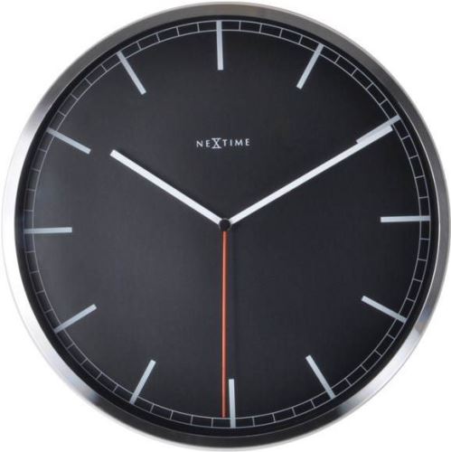 Dizajnové nástenné hodiny 3071zw Nextime Company Black Stripe 35cm