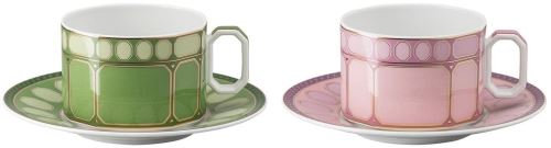Šálka ROSENTHAL Swarovski signum Fern + Rose Sada šaliek a tanierikov na čaj