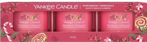 Darčeková sada YANKEE CANDLE Peppermint Pinwheels 3× 37 g