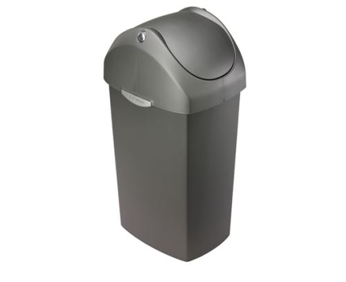 Odpadkový kôš Simplehuman – 60 l, hojdacie veko, šedý plast