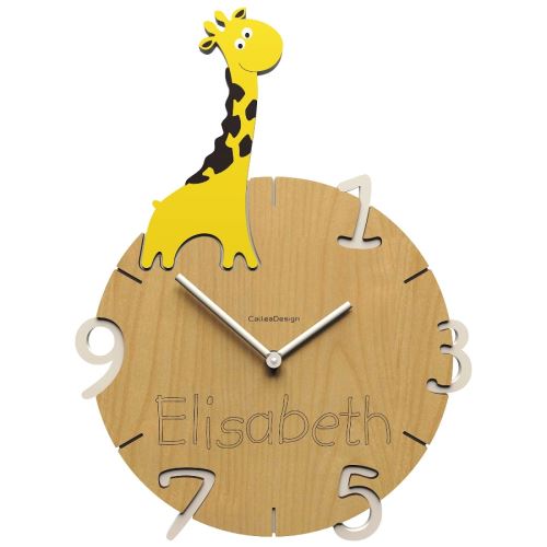 Detské nástenné hodiny s vlastným menom CalleaDesign žirafa 36cm