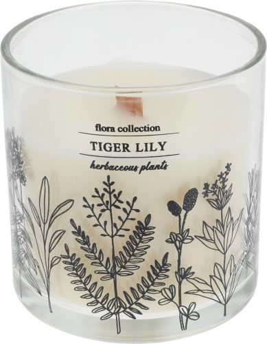 Sviečka H&L Vonná sviečka v skle Tiger Lilly, priemer 10 cm, biela