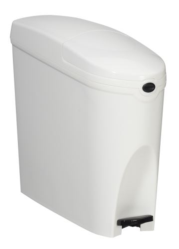 Pedálový odpadkový kôš Rossignol Femina 91939 pre dámske WC, biely, 20 L