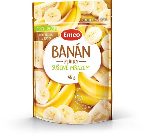 Lyofilizované ovoce Emco Mrazem sušený banán 40g