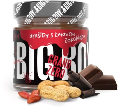 Orechový krém BIG BOY Grand Zero s tmavou čokoládou 250g