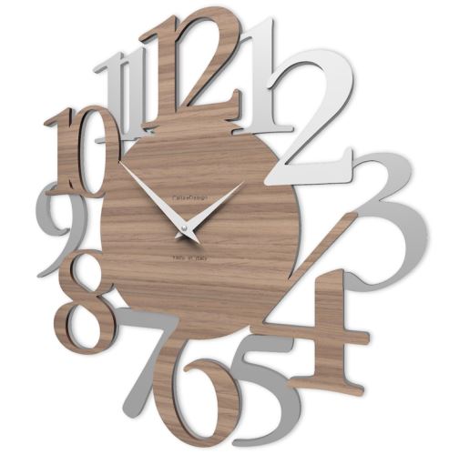 Dizajnové hodiny 10-020n CalleaDesign Russel 45cm (viac dekorov dyhy) Design tmavý dub - 83