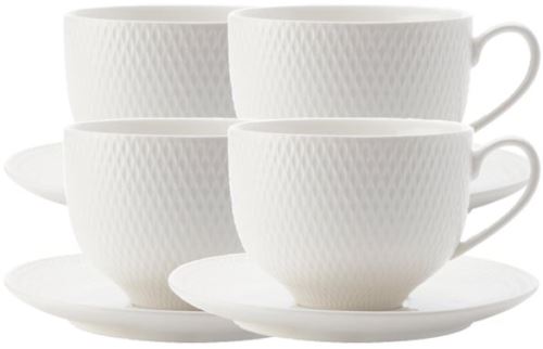 Kávové šálky Maxwell & Williams Sada čajových šálok s tanierikom DIAMONDS 220 ml 4 ks