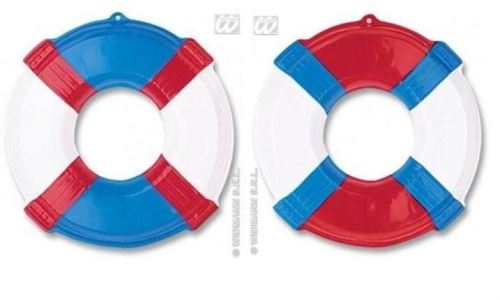 Dekorácie Dekorácie záchranné koleso - námorník - červené/modré 46 cm