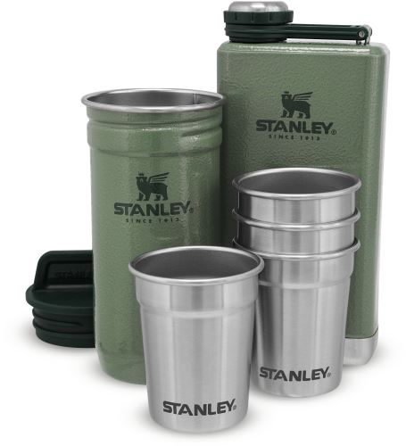 STANLEY Dárkový set Adventure series placatka/butylka 250ml + panáky 4ks zelená