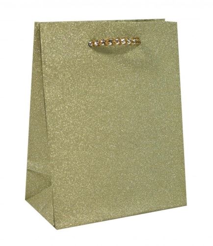 Darčeková taška Goba glitter stredná zlatá, 2600
