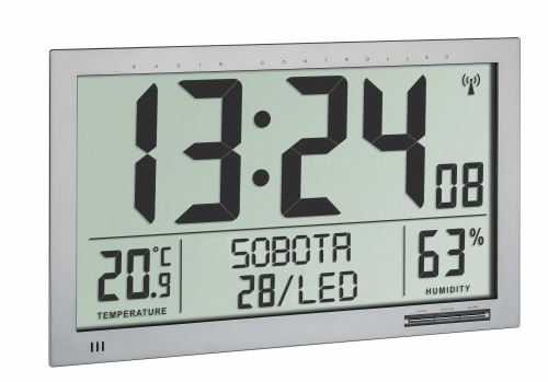 Nástenné DCF hodiny TFA 60.4517.54 s teplomerom a vlhkomerom - veľkosť XL