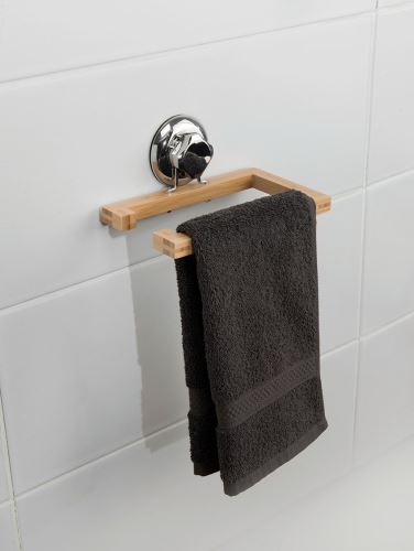 Bambusový držiak na toaletný papier / uteráky Compactor Bestlock SPA Bamboo - bez vŕtania