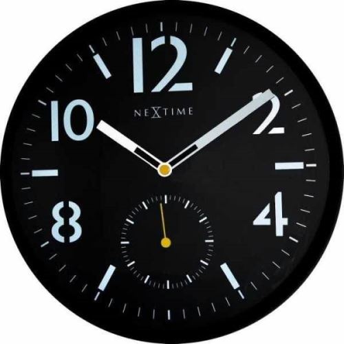 Dizajnové nástenné hodiny 3050 Nextime Serious Black 32cm