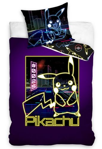 Svietiace obliečky Pokémon Pikachu Neonová Show