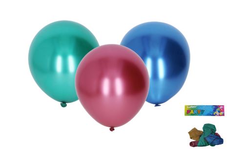 Balónik nafukovací 25cm - sada 5ks, chrómové