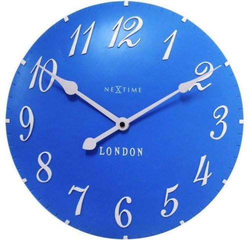 Dizajnové nástenné hodiny 3084bl Nextime v aglickém retro štýle 35cm