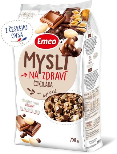 Müsli Emco Mysle sypané - čokoláda 750g, 1615 kJ/100 g, hmotnosť 0,75 kg