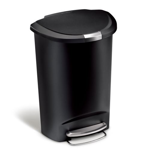Pedálový odpadkový kôš Simplehuman - 50 l, polguľatý, plast, čierny