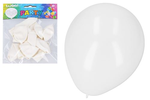 Balónik nafukovací 30 cm - sada 10ks, biely