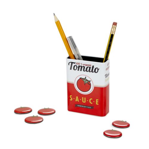 Balvi Magnetický stojan na ceruzky s magnetmi Tomato 27340, kov, v.9,5 cm