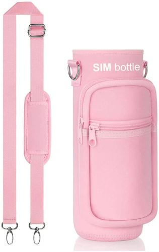 Termoobal na lahev SIM bottle Neoprénové pouzdro na láhev velikosti 1 l, růžové