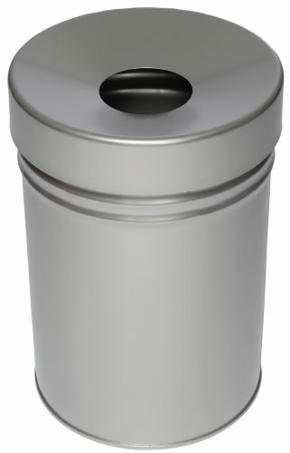 Nehořlavý odpadkový koš TKG Fire EX 377009, 24 L, stříbrný nikl