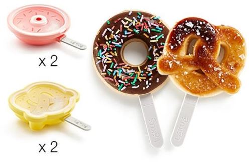 Forma na nanuky Liekué Tvorítka na nanuky v tvare donutov a praclíkov Donut 2ks & Pretzel 2ks