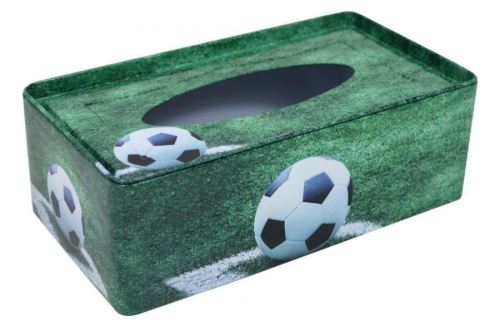 Box na kapesníky Plechová krabička Fotbalový míč