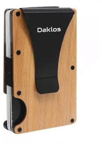 Peňaženka Daklos Wood RFID s klipom bambus