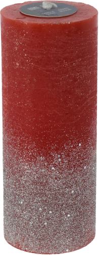 Sviečka H&L Sviečka s trblietkami 17 cm, červeno-zlatá