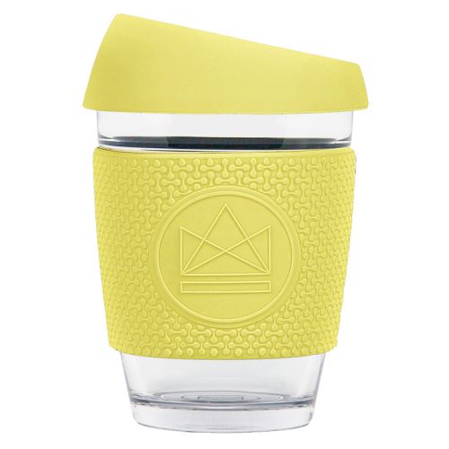 Sklenený hrnček na kávu, M, 340 ml, Neon Kactus, žltý