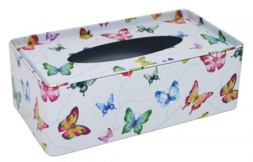 Box na vreckovky Plechová krabička na tissue Motýle
