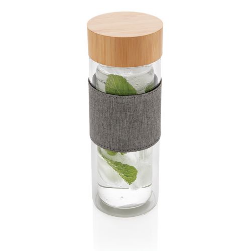 Sklenená fľaša s dvojitou stenou, 360 ml, XD Design, transparentná